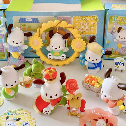 High-Quality Version Sanrio Cartoon Pochacco Flower And Teenager Series Trendy Toy Blind Box Cute Girl Gift Car Ornament Toys
