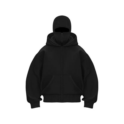 Autumn and winter new men's loose hoodie trendy brand with plush double hats unique design hooded hoodie