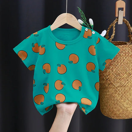 2025 Cotton Children Top For Summer 0-4Y Baby Clothes Cartoon Bears Graphic T Shirts Boys Wear Tees Kids Girls Clothes Korean