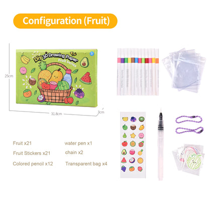 3D Foam DIY Squishy Kit for Kids, Parent-Child Interactive Toy, Fruit and Dessert Series Shapes