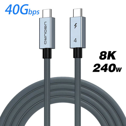40gbps thunderbolt4 type c 240w USB4 fast charging cable 0.2m- 2m 3m thunderbolt 3 USB c data transfer cable 8K for MacBook Dock