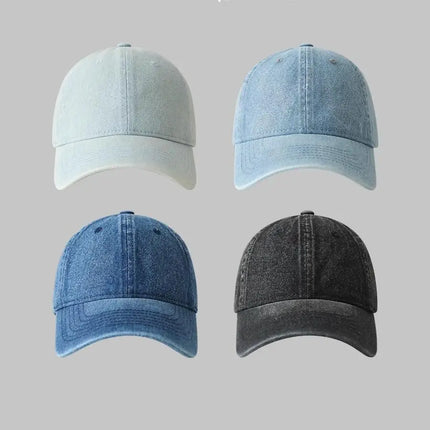 Baseball Cap Women Men Unisex Denim Washed Soft Top Sunshade Spring Summer Hats Retro Korean Solid Color Snapback Caps Female