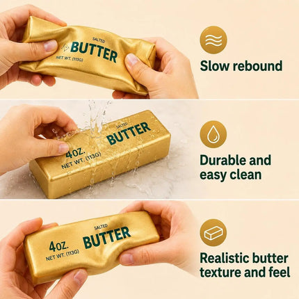 2026 Viral 13.5cm Golden Butter Squishy Fake Food Slow Rising Soft Squeeze Portable Desk Accessory Creative Gadget Novelty Gift
