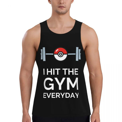 Pokemoned Gym Gengar Compression Muscle Tank Top Mens Gym Sleeveless Tees Sports Wear Male Bodybuilding Fitness Training Vest