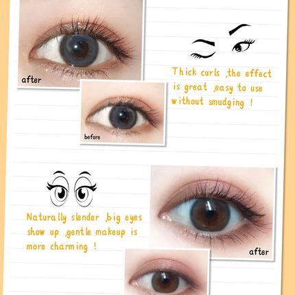 3D Waterproof Curling Mascara Liquid Fiber Black Eyelashes Brush Long Lasting Natural Eye Makeup Extension Fixed shape