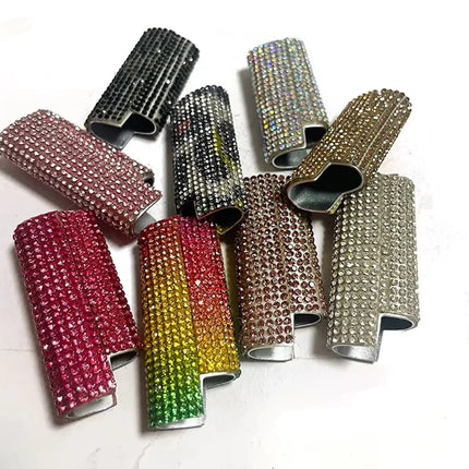Metal Shell Case Holder Lighters Sleeve Pouches DIY Creative Crystal Cover j5 Lighter Box Cases Covers