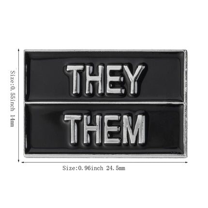 Pronouns Enamel Pins THEY THEM  SHE HER HE HIM Lapel Pins Badges Brooches