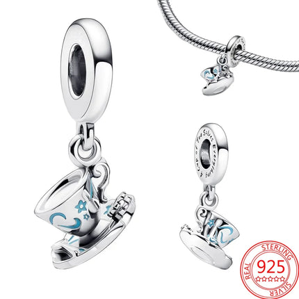 Classic 925 Sterling Coffee Cup Charms Tea Cup Beads Fit Original Bracelet Necklace Pendant Women Bracelet DIY Fine Jewelry Gift