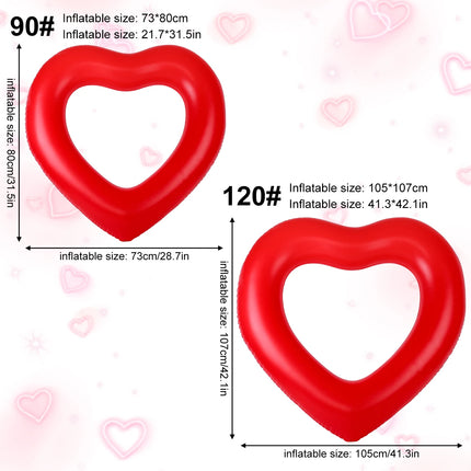 1PC Heart Shaped Inflatable Swim Ring, Float Water for Pool and Beach, Unique Summer Design Material Fun Outdoor