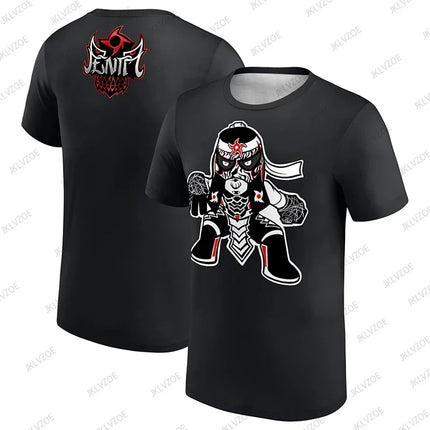 Summer 2025 New Collection: Black Penta Cartoon Men's and Women's T-shirts, WWE Children's/adult Wrestling T-shirts