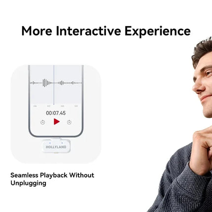 Hollyland LARK A1 Wireless Lavalier Microphone for iPhone Android Noise Cancellation Micphone for Tiktok Youtube Vlogging