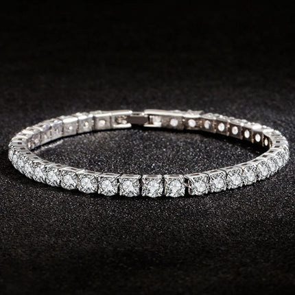 High Quality S925 Silver Platinum Plated Moissanite Bracelet Sparkling Personality Wedding Jewelry Gift Charm Bracelet For Women
