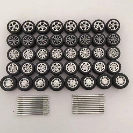 10 Sets 1/64 Model Car Tires 11.6mm 12mm 13mm Wheels for 1:64 Domeka HW Matchbox MINIGT XCARTOYS
