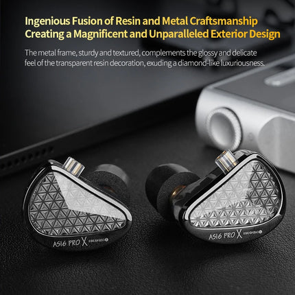KZ AS16 PRO X in-ear headphones 8 balanced armature headphones three-channel acoustic duct structure HiFi headphones