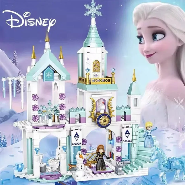 Disney Frozen Princess Snow Castle Building Blocks Toys Sets Movies Educational Assembled Toys DIY Gifts For Girls