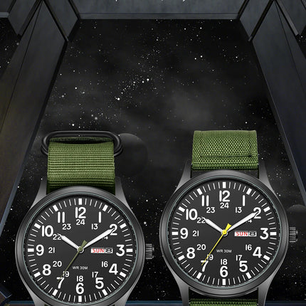 2024 TPW Field Watch Easy Reading Fabric Strap 24-Hour Display Quartz Movement