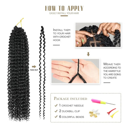 18“Passion Twist Hair 8Packs Freetress Water Wave Crochet Hair Synthetic Braiding Hair for Boho Locs, Faux Locs, Butterfly Style