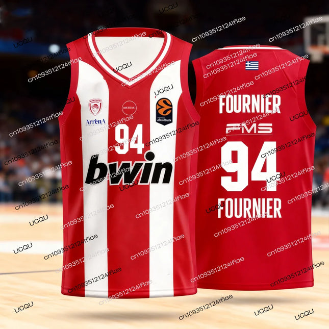 25/26 New Arrivals Olympiacos Athens Basketball Jersey Greek Adult Men's Basketball Quick-drying Vest Fan Special Jersey Set