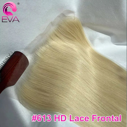 Eva Hair Invisible HD Lace #613 Hair 13x6/13x4 HD Lace Frontal Only 5x5 HD Lace Closures Straight & Body Wave #613 Human Hair