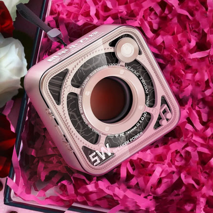 5W Transparent Mecha Style Small Wireless Bluetooth Speaker with Card Slot, Outdoor Portable Subwoofer, Small Speaker