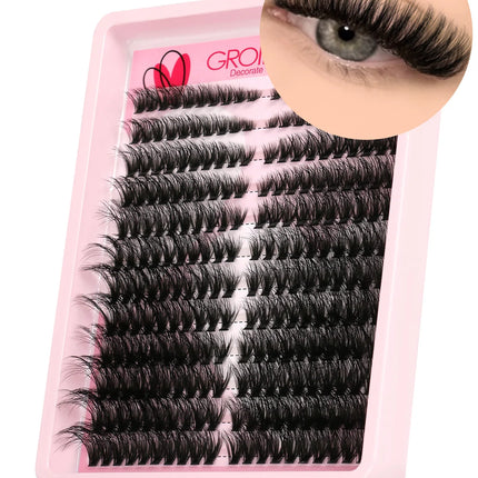GROINNEYA Lashes Clusters Cat Eyelashes Wispy Individual Lashes Extensions Volume Fluffy Clusters Lashes DIY Eyelashes Makeup