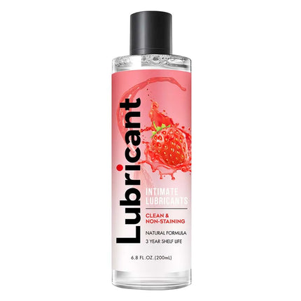 Water-Based Strawberry Flavored Lubricant, Personal Lube for Men, Women and Couples, Made Without Added Sugar, 200ml