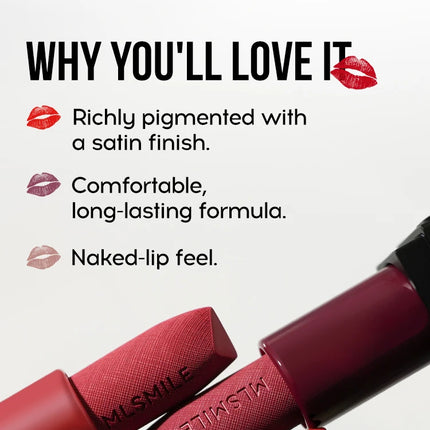 3-Piece Embossed Matte Lipstick Set, Long-Lasting and Hydrating, Easy Application for a Natural Look, Smooth Velvet Matte Finish