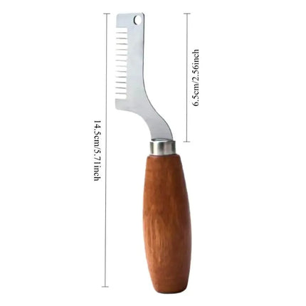 Professional Scallion Slicer Green Onion Cutter With Curved Design Stainless Steel Blades Wooden Handle Kitchen Cooking Tools