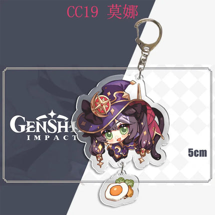 Genshin Impact Keychain Pendant ZhongLi Klee Raiden Shogun Xiao Wendi LingHua Car keyring Women Bag Charms Anime Game key chains