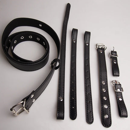 Leather Vibrator Harness Chastity Strap,BDSM Chastity Forced Orgasm Belt,Vibrating Wand Bondage Restraints,Sex Toys for Couples