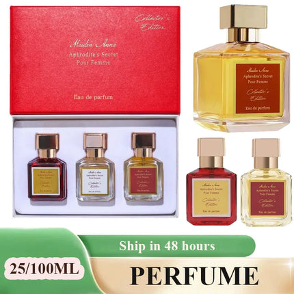 25ML*3PCS Gift Box Set Floral Scent Pheromone Women Perfume Men Cologne Balminess Body Spray Lasting Fragrance Eau De Parfum