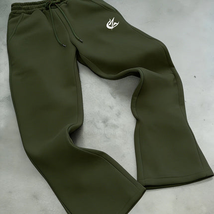 Minimal CZ Graphic Flare Sweatpants, Elastic Waist Pants For Skateboarding, Street Shooting & Night Outings