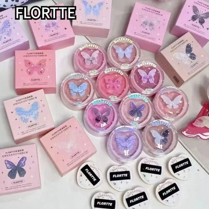 Flortte Air Powder Blush Cream Highlight Natural Nude Repair Brightening Face Thin Glitter Pure Desire Makeup With Puff