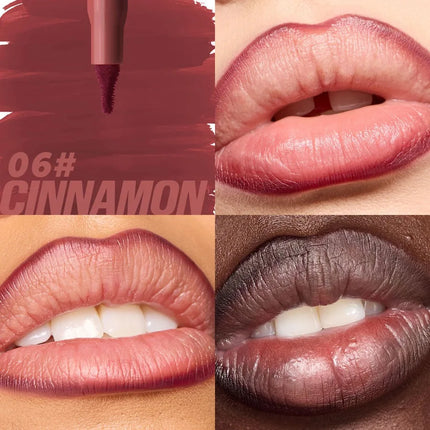 Lipliner Pencil Long-Lasting Matte Creamy Plumping Lip Stain Waterproof Natural Nude Brown Slim Plush Brush Head Lipliner Makeup