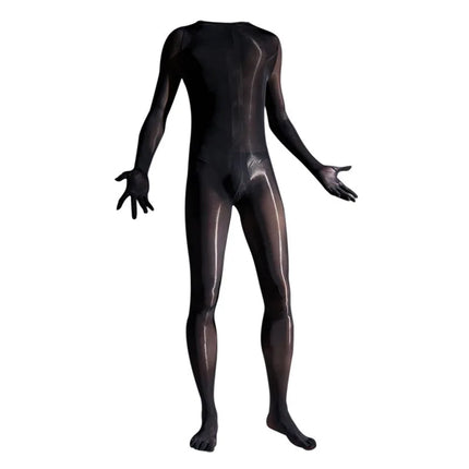 Ultra-thin Horse Oil Stockings Full Body Shiny Tight Bodysuit Anti-snag Pantyhose Sexy Backless Five-finger Black Stockings for