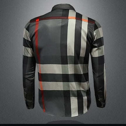 Fashionable Long Sleeve Slim Fit Men's Shirt Trendy Korean Style Checkered Casual Shirt for Spring And Autumn in Mainland China