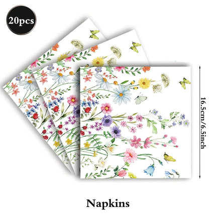 Wildflower Party Decorations Birthday Plates And Napkins Balloons Flower Banner Spring Floral Baby Shower Garden Party Supplies