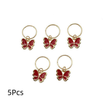 New 6Pcs Butterfly Star Pendant Hair Clip For Women Braid Trendy Metal Rings Western Style Accessories Girls Headdress Tocado