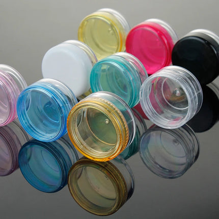 70/105pcs 3ml Empty Plastic Cosmetic Makeup Jar Pots 3g Transparent Sample Bottles Eyeshadow Cream Lip Balm Container with Cap