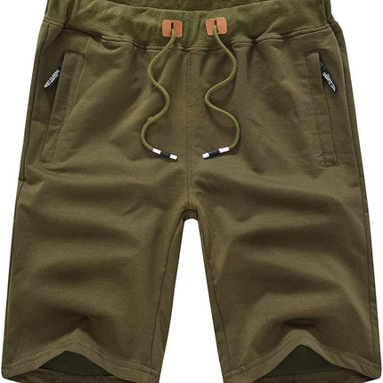 Drawstring Men's Cotton Shorts, Cozy Fit Slim Elastic Sports Shorts Man Casual Running Trendy Sweatpants Male Clothing