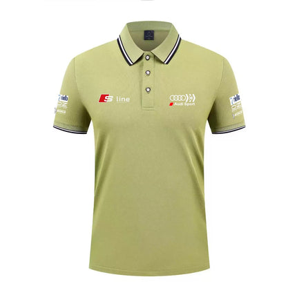 2026 Summer Trend Audi Printed Custom Car Modified Polo Shirt Men's Cotton Sleeveless T-Shirt Carro Personalizado Camisa Polo Ma