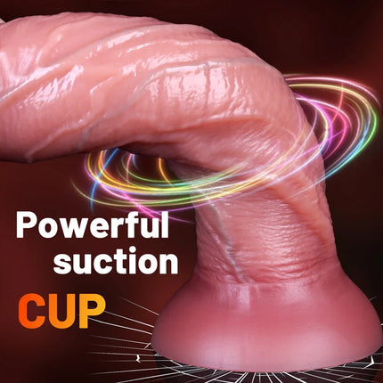 Realistic Anal Dildo Soft Huge Double-layer Silicone Penis Wearable Adult Standard for Women Panties Suction Cup Sex Toys 18+