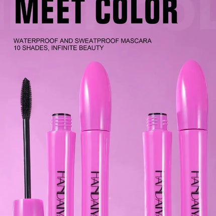 Colorful Silk Mascara Waterproof Lasting Mascara Yellow Black Cream Thickening Lengthening Curling Smudge-Proof Makeup Cosmetic