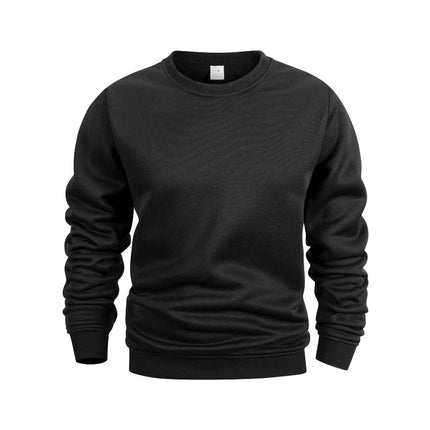 Men's Crew Neck Sweatshirts Solid Color Sweatwear Spring Outdoor Casual Daily Long Sleeve Pullover Hoodie Man Sportswear