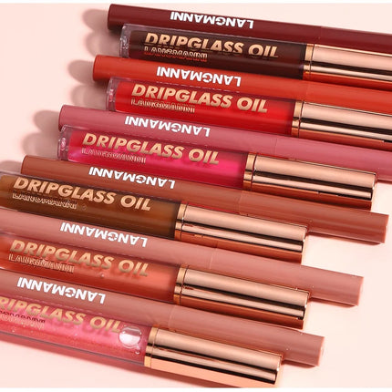 2pcs/Set Smooth Lip Liner+Lip Gloss Set Waterproof Liner Lip Combo Makeup, Long-Lasting Moisturizing Makeup Plump