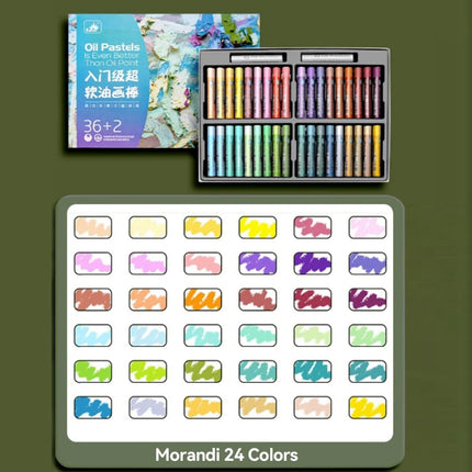 Beginners Soft Oil Pastel for Drawing Coloring Blending Pigment Crayons Chalk 16/24/36/48 Colors Painting School Art Supplies