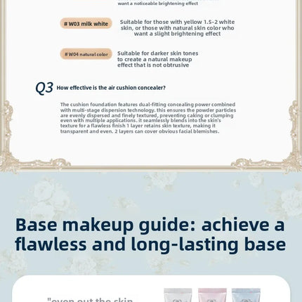 Flower Know Makeup Base Garden Air Cushion Foundation CC Cream Skin Friendly Concealer Makeup Moisturizing Natural Coverage