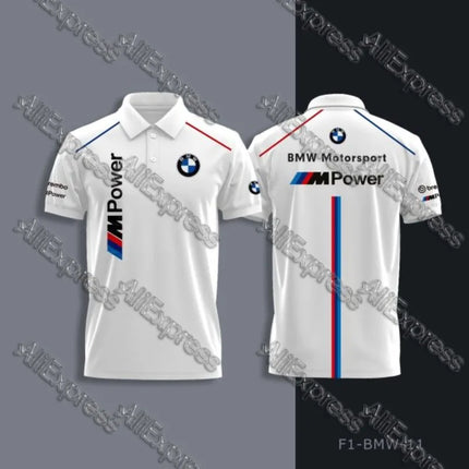 BMW Motorsport Motorcycle Ride T-shirt Racing Team Summer Quick Drying Breathable Polo Shirt Lapel Buttons for Auto Motorrad