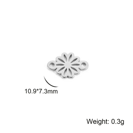 EUEAVAN 5pcs Stainless Steel Charms for Jewelry Making Leaves Lotus Flower Star Pendant Mini Charm Necklace Bracelet DIY Gifts