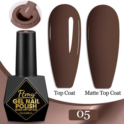 7ml Color Gel Polish Set Popular Series Nail Polish Smooth Texture Colorful Manicure UV LED Soak Off Nail Art Semi Permanent Shi